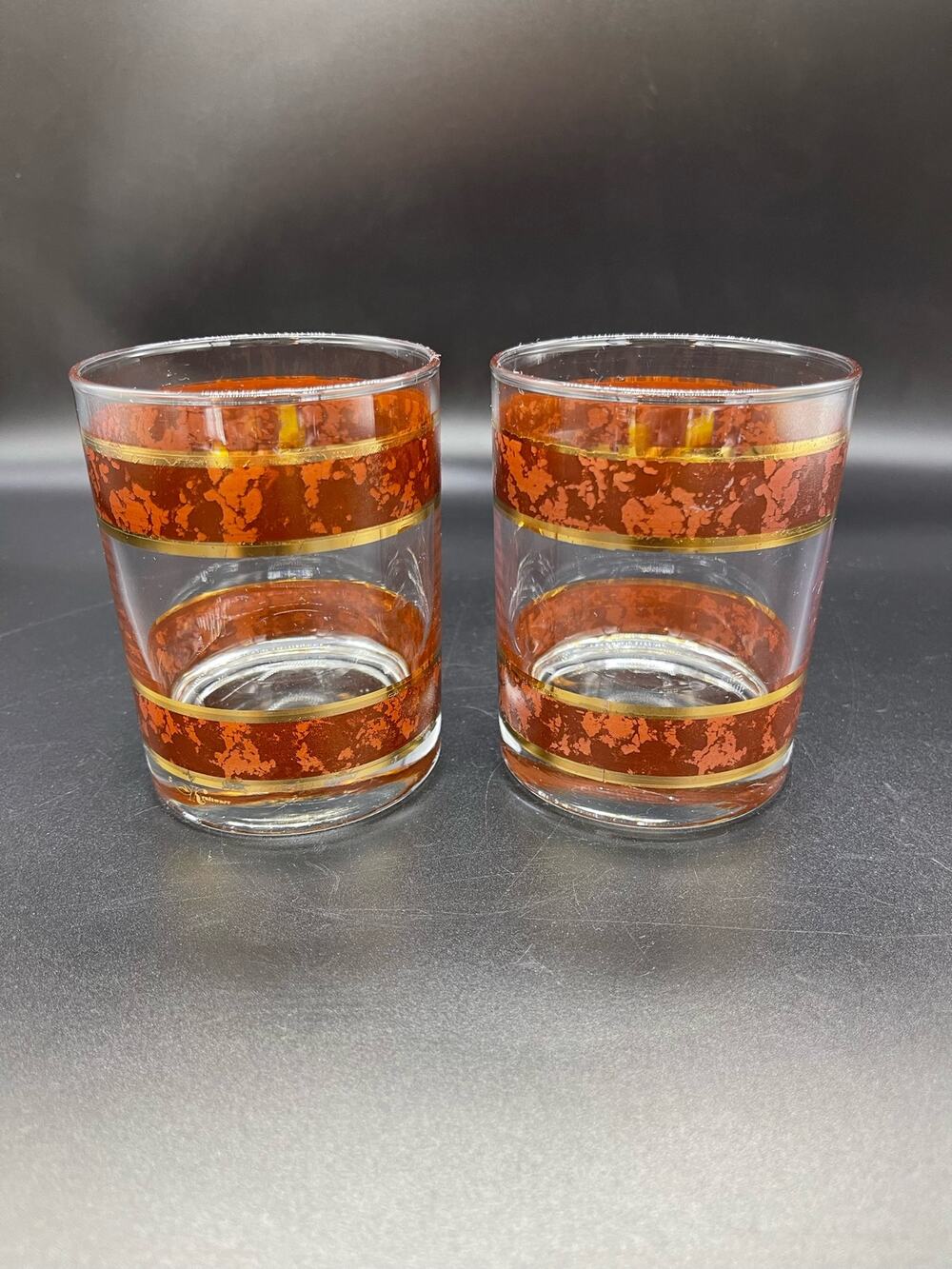 Vintage Kraftware Set of 2 Whiskey Lowball Glasses Barware
